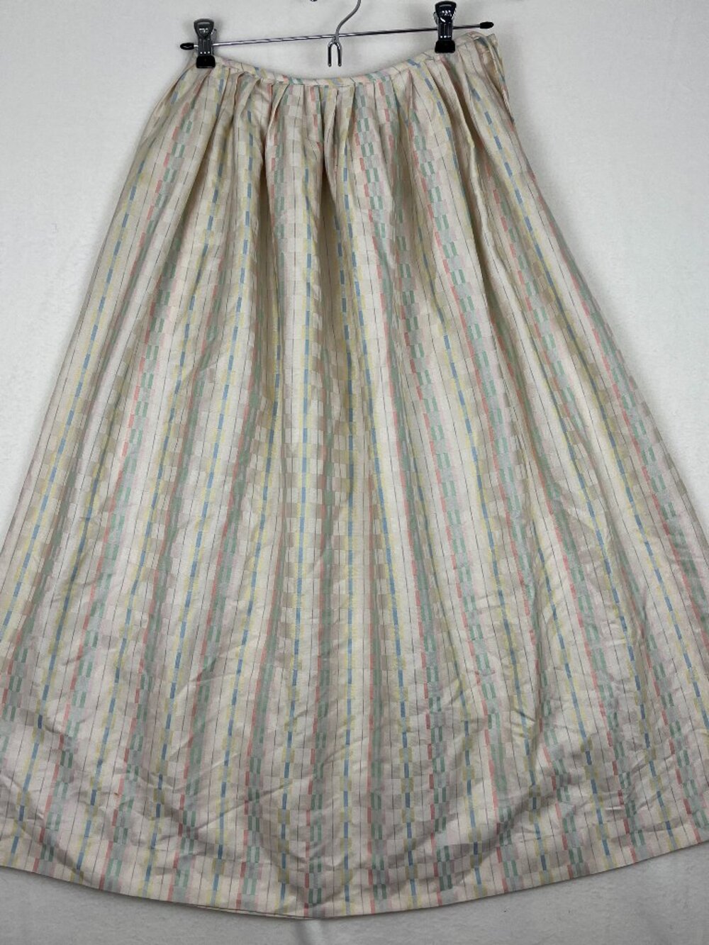 Vintage 70s 80s Pastel Silk Maxi Skirt